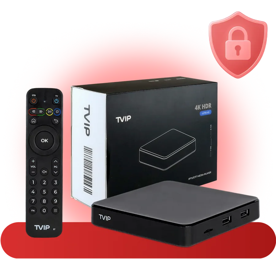 TVIP S-Box v.705 4K IPTV Boks med 12 Måneders Dansk Abonnement